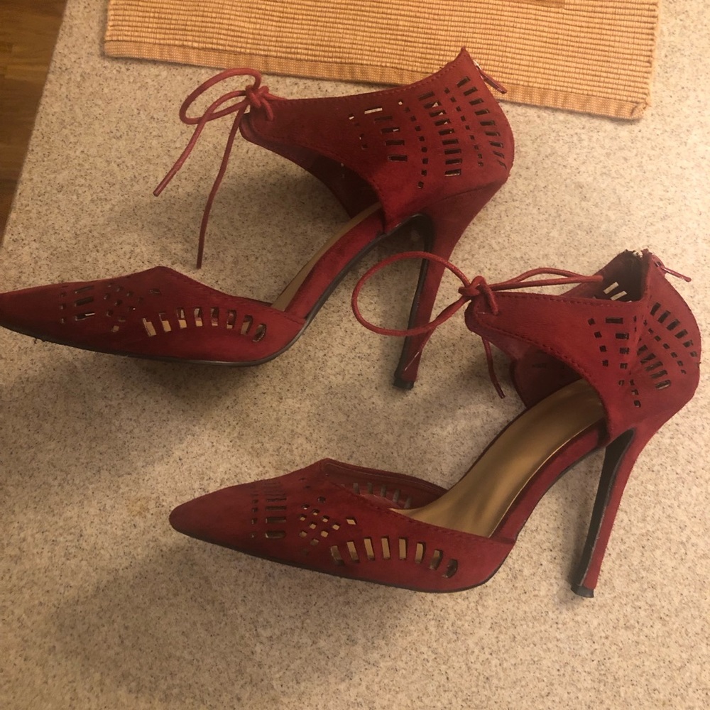Burgundy stilettos